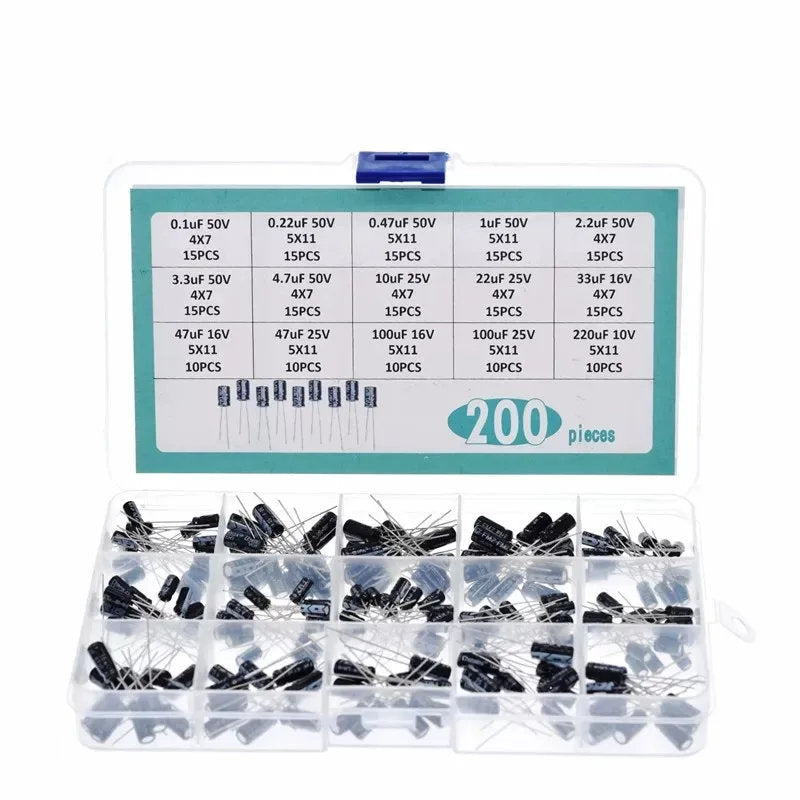 200pcs Electrolytic Capacitor Kit