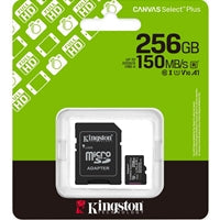 Kingston Canvas Select Plus 256GB Micro SD Claad 10 UHS-I Flash Card, Lifetime Warranty