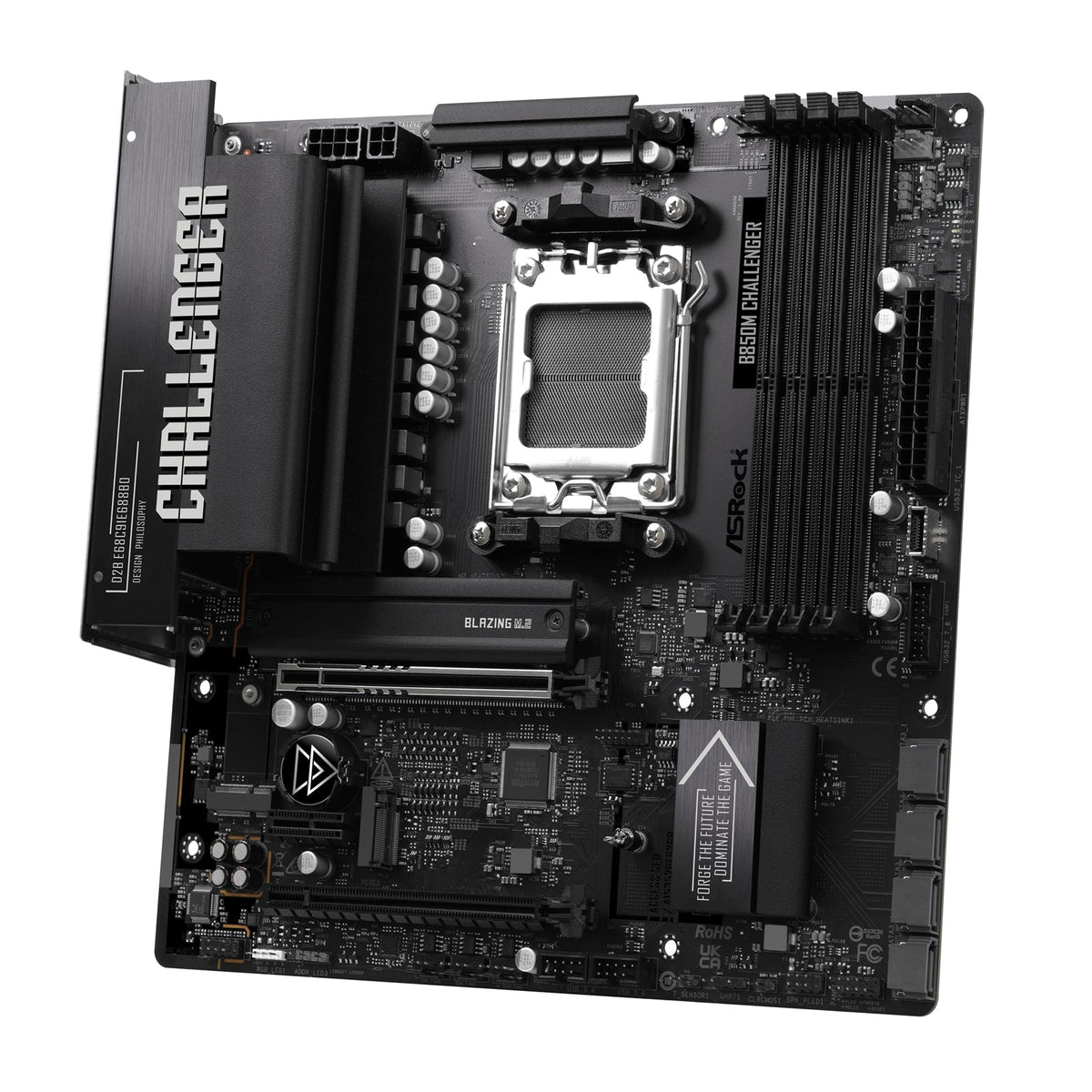 ASRock B850M Challenger AMD AM5 Socket Motherboard, Micro-ATX, 4x DDR5 Slots, 2x M.2 Socket, Fitted I/O Shield, 2.5GbE LAN, 1x HDMI Port
