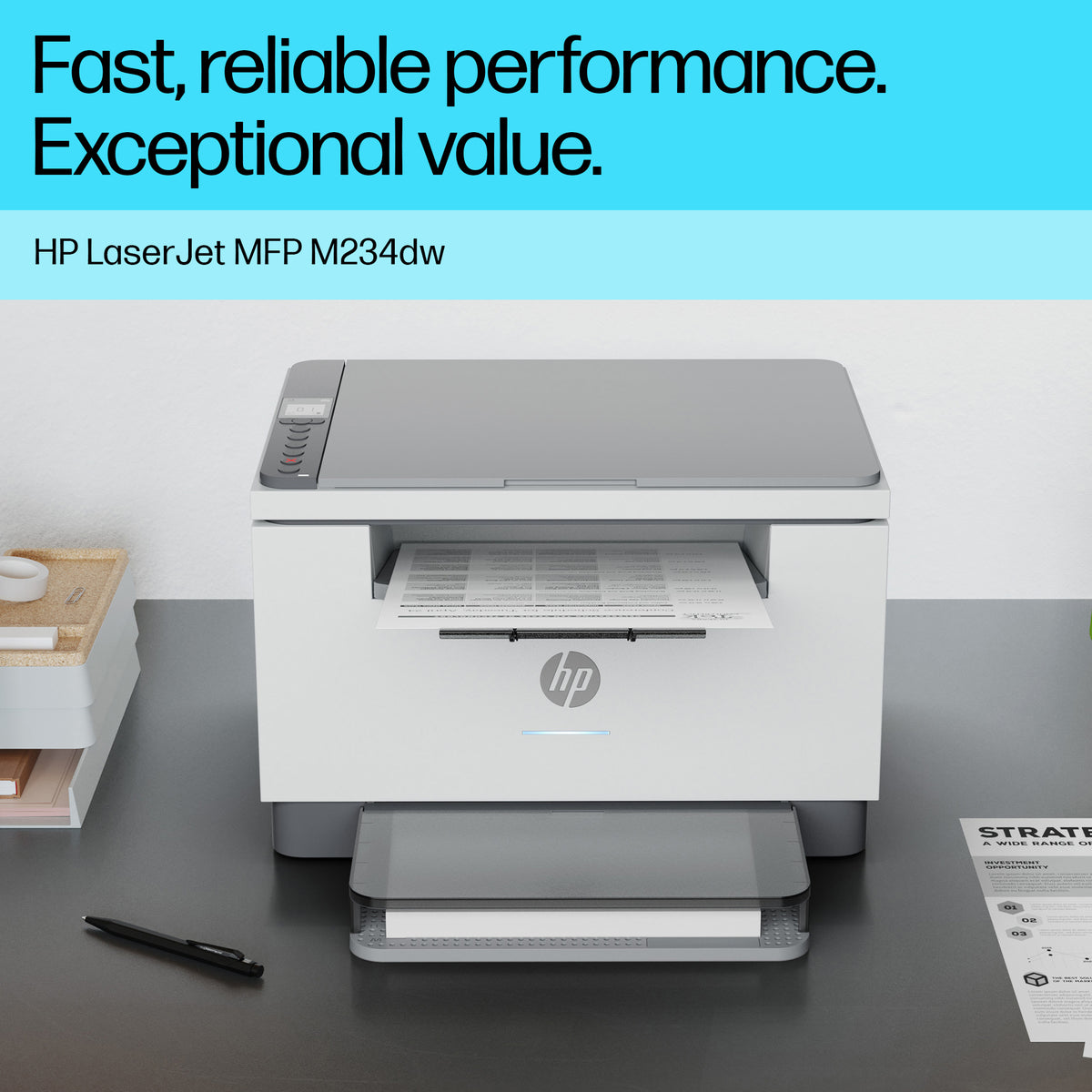 HP LaserJet M234dw Wireless Multifunction Black and white Printer, Copier, Scanner; Duplex