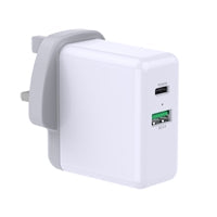 Prevo QC72 65W USB Type-C & USB Type-A Fast Charge Mains Charger with Qualcomm Quick Charge 3.0 and 1.5m 100W USB-C Cable for Laptops, Ultrabooks, Chromebooks, iPads, MacBooks, Smartphones, Tablets, Mobile Devices, Action Cameras, DSLRs