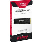 Kingston FURY Renegade (SFYR2S/1T0 ) 1TB NVMe SSD, M.2 Interface, PCIe 5.0 x4 NVMe, 2280, Up to 14,200MB/s read, 11,000MB/s write, Limited 5-year warranty with free technical support.