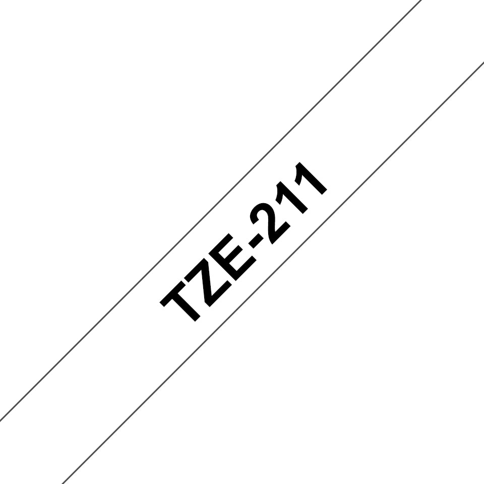 Brother TZe-211 label-making tape Black on white