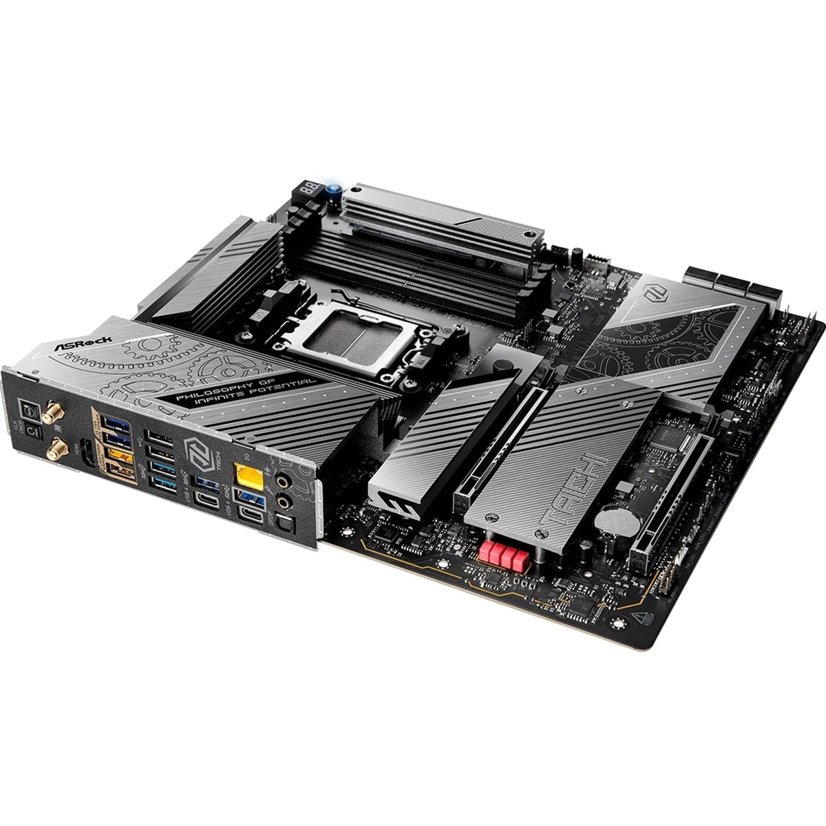 ASRock X870E TAICHI LITE AMD AM5 Socket Motherboard, E-ATX, 4x DDR5 Slots, 4x M.2 Sockets, Fitted I/O Shield, 5GbE LAN, Wi-Fi 7, 1x HDMI Port / 2x USB-C (USB4)