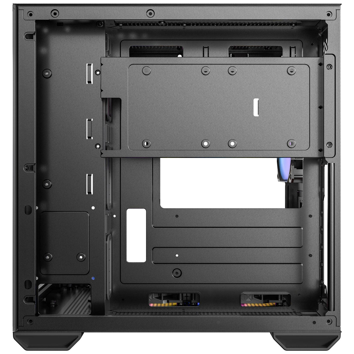 Antec CX60M ARGB Mini Tower Micro ATX Gaming Case, Black, Tempered Glass Panels, Dual Chamber Design, Vertical Cooling, Pre-Installed ARGB Fans, Water Cooling Support,