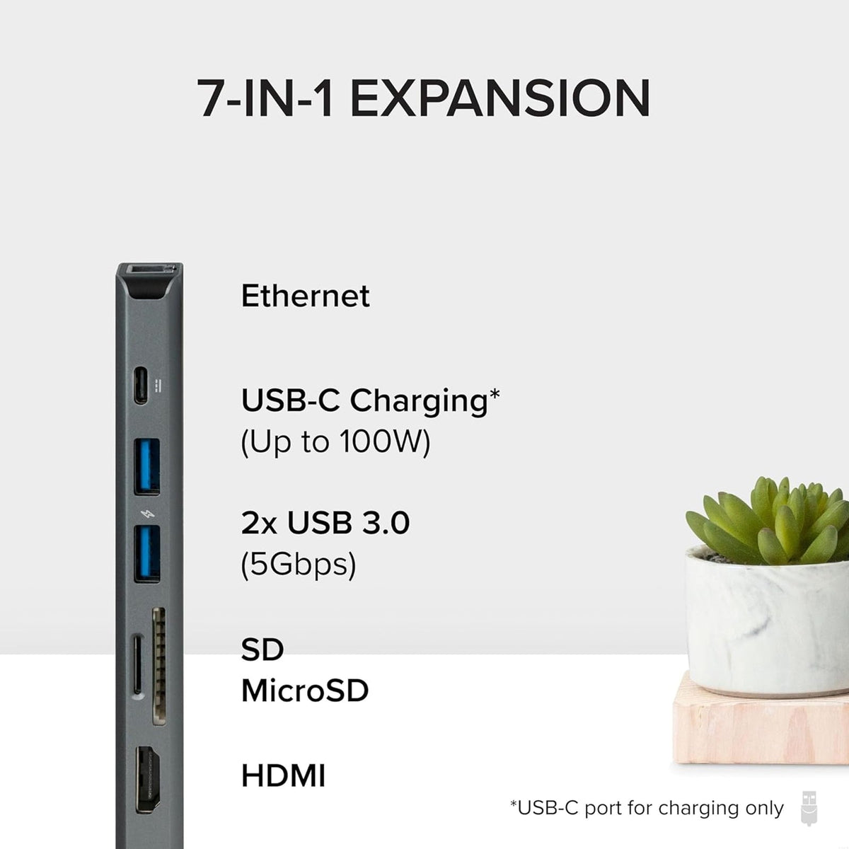 Plugable USBC-7IN1E Portable USB-C Ethernet Docking Station