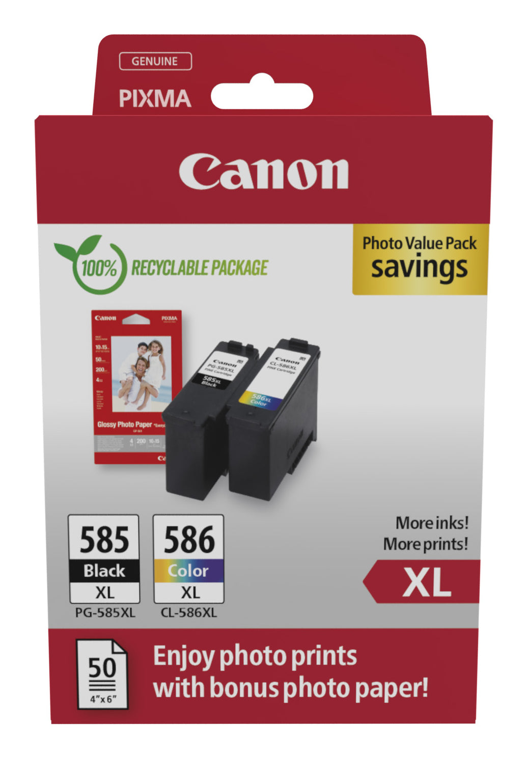 Canon PG-585XL/CL-586 PVP ink cartridge 2 pc(s) Original High (XL) Yield Black, Cyan, Magenta, Yellow